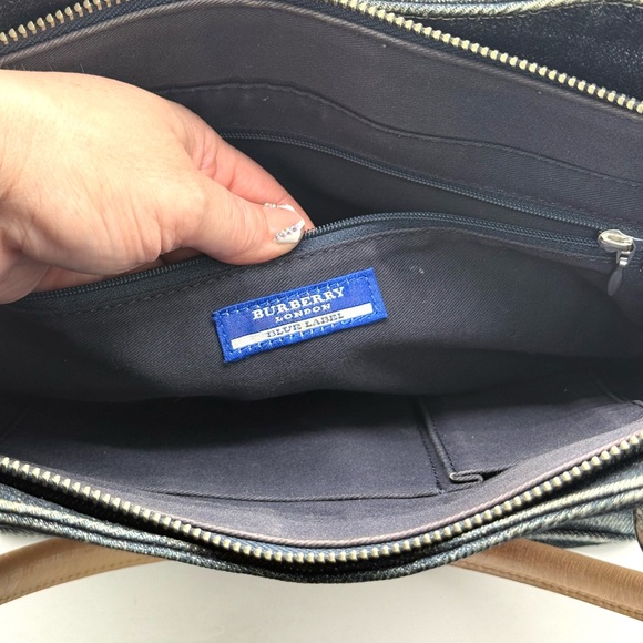 Burberry Blue Label Denim Striped Tote w/ COA ✅ Y2K Vintage - Picture 14 of 16